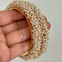 Set of 2 Clustered pearls Bangle/Indian classic bangles/Bridal bangles/Indian wedding Jewelry/Gold bangles/chuda bangles/Pearl bangles