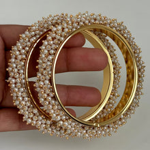 Set of 2 Clustered pearls Bangle/Indian classic bangles/Bridal bangles/Indian wedding Jewelry/Gold bangles/chuda bangles/Pearl bangles