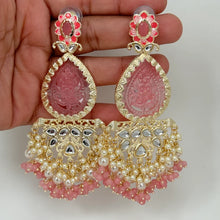 Kundan long earrings, chandelier earrings, Bollywood Trendy Earrings/kundan Earring/Indian Pakistani jewelry for wedding