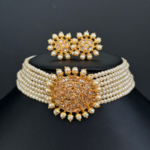 Pearl Polki Kundan necklace/Indian jewelry/Punjabi/Pakistani/Wedding necklace/Bridal necklace/Indian necklace