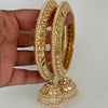 Gold Mirror Pearl Bangles Set/Punjabi Mirror chuda bangles set/Bridal bangle/Statement/Indian Wedding/Chuda Set\Mirror Jewelry\Indian Bangle