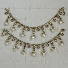 Polki Ear Chain pair/Sahare/Pearl kaan chain/Earring support chain/Indian Jewelry/Pakistani Jewelry/Bahubali Earrings/Kaan Sahara 2pcs