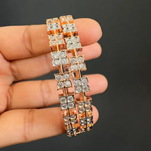 Cz Delicate Bangles With Rose Gold Plating, American Diamond Bangles/Bracelet/Indian Bangles/CZ stone bangle/Indian wedding/Gift for her