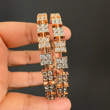 Cz Delicate Bangles With Rose Gold Plating, American Diamond Bangles/Bracelet/Indian Bangles/CZ stone bangle/Indian wedding/Gift for her