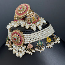 Multi antique Polki Kundan Indian necklace set for Indian Pakistani Wedding Jewelryv