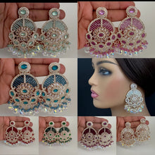 Polki Stone Kundan chandbali Earrings/Kundan Stone Chandbali/Indian Earrings/pearl Earring/Pakistani Earrings/Statement Earrings