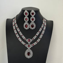 Ruby CZ Diamond necklace/Diamond/CZ Stones Necklace/Elegant/Unique Jewelry/Indian/Pakistani/Bollywood/Indian Wedding/Bridal