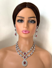 Ruby CZ Diamond necklace/Diamond/CZ Stones Necklace/Elegant/Unique Jewelry/Indian/Pakistani/Bollywood/Indian Wedding/Bridal