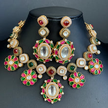 RubyGreen Premium quality Uncut Polki Kundan Victorian necklace/Sabyasachi Necklace/Kundan Jewelry Set/Indian wedding /Bridal Necklace