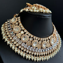 Bridal White Fine Kundan Gold Plated Necklace Set/ Indian Pakistani Wedding Set/Gold fine kundan bridal jewelry/ Bridal jewelry