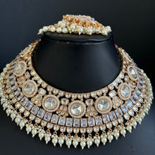 Bridal White Fine Kundan Gold Plated Necklace Set/ Indian Pakistani Wedding Set/Gold fine kundan bridal jewelry/ Bridal jewelry