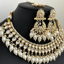 White Pearl Kundan Necklace Set/Kundan Choker/ Bollywood Jewelry/ Indian Pakistani necklace/ punjabi necklace/bridal necklace/indian wedding