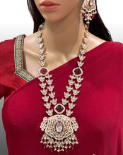 Ruby Premium gold plated Kundan silver foil Mala Necklace/Long Necklace/Indian Jewelry/Pendent Set/Rani haar/Bridal Necklace/Indian Wedding