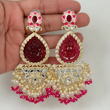 Kundan long earrings, chandelier earrings, Bollywood Trendy Earrings/kundan Earring/Indian Pakistani jewelry for wedding
