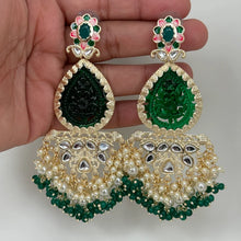 Kundan long earrings, chandelier earrings, Bollywood Trendy Earrings/kundan Earring/Indian Pakistani jewelry for wedding