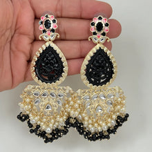 Kundan long earrings, chandelier earrings, Bollywood Trendy Earrings/kundan Earring/Indian Pakistani jewelry for wedding