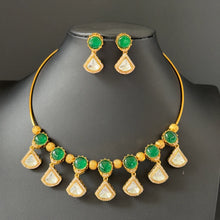 Gold uncut polki Hasli set Amarpali-inspired Moissanite polki Kundan choker Necklace, Indian Bridal Jewelry, Bollywood Sabyasachi Necklace