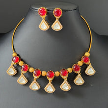 Gold uncut polki Hasli set Amarpali-inspired Moissanite polki Kundan choker Necklace, Indian Bridal Jewelry, Bollywood Sabyasachi Necklace