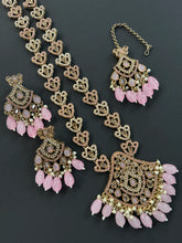 Pink Long Antique Polki Necklace/Indian Long Necklace/Pakistani Necklace\ Mala/Indian Jewelry/Punjabi Jewelry/Indian Wedding/Rani Haar