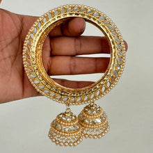 Gold Mirror Pearl Bangles Set/Punjabi Mirror chuda bangles set/Bridal bangle/Statement/Indian Wedding/Chuda Set\Mirror Jewelry\Indian Bangle