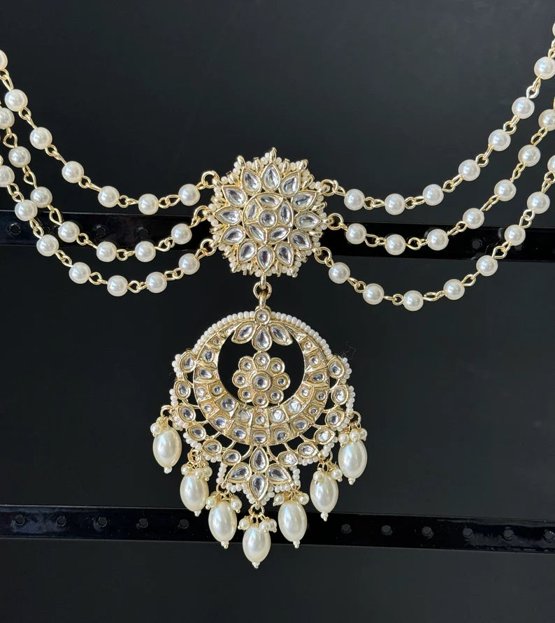 Ambada Kundan Hair Juda Choti Clip/Braid Clip/Indian Bridal Choti Pin /Kundan Hair accessories/Indian Wedding/Bridal Kundan Hair accessories