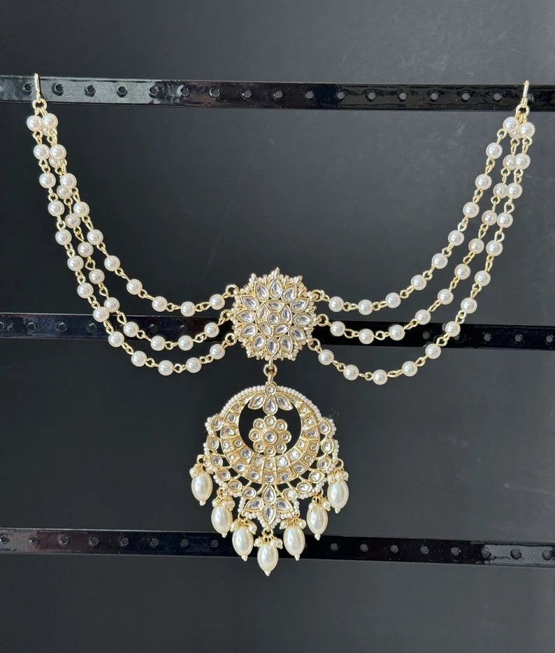 Ambada Kundan Hair Juda Choti Clip/Braid Clip/Indian Bridal Choti Pin /Kundan Hair accessories/Indian Wedding/Bridal Kundan Hair accessories