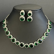 Emerald CZ diamond Necklace,Indian Pakistani wedding Jewelry,Mother of the Bride,Crystal Necklace, Bridesmaid, Gift for her