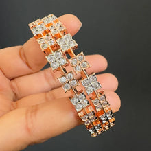 Cz Delicate Bangles With Rose Gold Plating, American Diamond Bangles/Bracelet/Indian Bangles/CZ stone bangle/Indian wedding/Gift for her