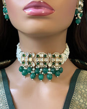 Green Premium quality gold plated silver foiled Kundan necklace/Traditional/Ethnic/Kundan Jewelry/Multi color Kundan Choker/Indian Bridal