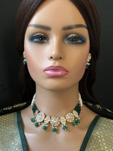 Green Tyaani inspired premium Kundan Silver foil Kundan necklace/Traditional necklace/Indian wedding/Bridal Jewelry/Pakistani/Punjabi