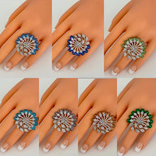 Large American Diamond Ring/Statement Ring/Adjustable Ring/Indian Ring/Pakistani Jewelry/Indian/Bollywood Jewelry/Indian Wedding jewelry