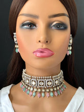 Mint Pink Premium Dual Tone uncut Polki Kundan Choker,Sabyasachi choker, Bollywood Indian Pakistani jewelry for wedding , Bridal jewelry