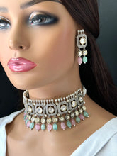 Mint Pink Premium Dual Tone uncut Polki Kundan Choker,Sabyasachi choker, Bollywood Indian Pakistani jewelry for wedding , Bridal jewelry