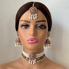 Multi antique Polki Kundan Indian necklace set for Indian Pakistani Wedding Jewelryv