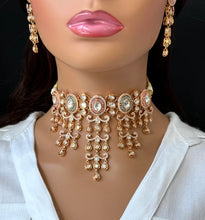 MintPink Premium quality gold plated silver foiled Kundan necklace/Kundan Jewelry/Multi color Kundan Choker/Indian Bridal/wedding