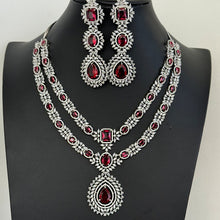 Ruby CZ Diamond necklace/Diamond/CZ Stones Necklace/Elegant/Unique Jewelry/Indian/Pakistani/Bollywood/Indian Wedding/Bridal