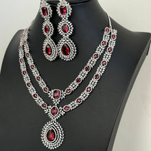 Ruby CZ Diamond necklace/Diamond/CZ Stones Necklace/Elegant/Unique Jewelry/Indian/Pakistani/Bollywood/Indian Wedding/Bridal