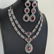 Ruby CZ Diamond necklace/Diamond/CZ Stones Necklace/Elegant/Unique Jewelry/Indian/Pakistani/Bollywood/Indian Wedding/Bridal