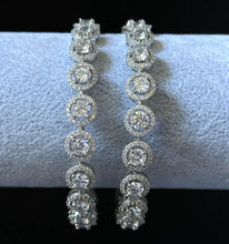 Silver/Gold Cz American Diamond(2 PCS)/CZ Bangles/Bracelet/Indian Party Wear Bangles/ CZ stone bangles/Indian wedding/bridal jewelry