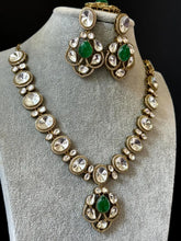 Green victorian uncut Polki Kundan necklace, Sabyasachi Designer necklace, Bollywood, Indian Pakistani Jewelry for Wedding, Bridal