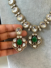 Green victorian uncut Polki Kundan necklace, Sabyasachi Designer necklace, Bollywood, Indian Pakistani Jewelry for Wedding, Bridal