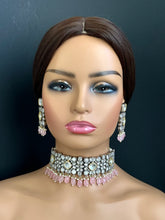 Pink Moissanite Polki Dual tone necklace, Polki Kundan Necklace, Sabyasachi Necklace, Semi Precious, Bollywood Pakistani , Bridal Necklace