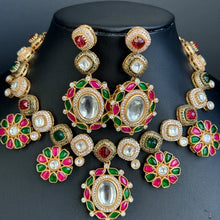 RubyGreen Premium quality Uncut Polki Kundan Victorian necklace/Sabyasachi Necklace/Kundan Jewelry Set/Indian wedding /Bridal Necklace