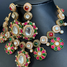 RubyGreen Premium quality Uncut Polki Kundan Victorian necklace/Sabyasachi Necklace/Kundan Jewelry Set/Indian wedding /Bridal Necklace