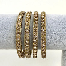 Set of 4 Polki Kundan antique finish Bangles Set mix Sizes Punjabi Pearl bangles Set/Bridal bangles/Antique bangles/Polki Reverse AD bangles