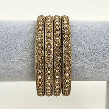 Set of 4 Polki Kundan antique finish Bangles Set mix Sizes Punjabi Pearl bangles Set/Bridal bangles/Antique bangles/Polki Reverse AD bangles