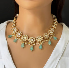 Mint Premium quality gold plated fine Kundan necklace, Indian Pakistani wedding jewelry, bridal jewelry