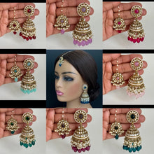 Kundan Tikka Earrings Set Indian Bridal Maang Tikka set Kundan earrings Headpiece Jewelry Bollywood Jewelry Indian jewelry Bridesmaid Gift