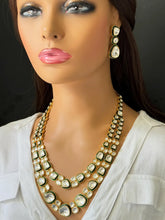 Green Premium Moissanite Polki Kundan Necklace - Sabyasachi Inspired Fine Jewelry, Indian Bollywood Celebrity Style Kundan Necklace, Bridal