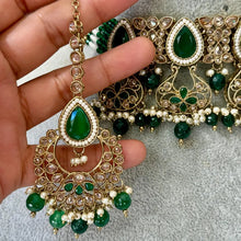 Green antique Polki Kundan Indian necklace set for Indian Pakistani Wedding Jewelry